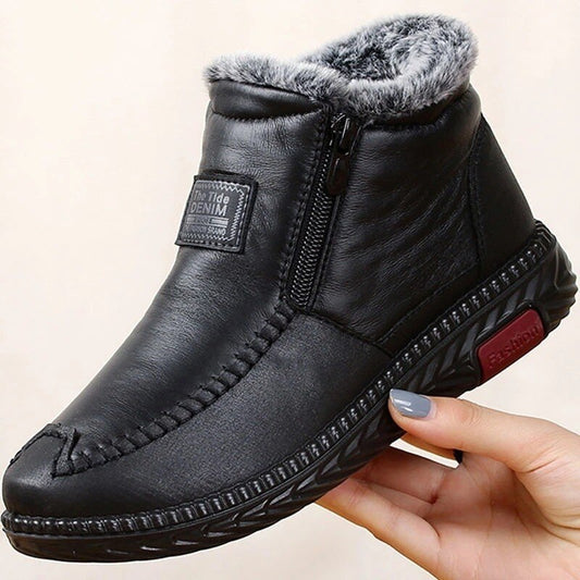 Non-slip Winter Leather Boots Womens